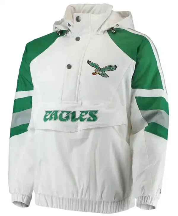 Philadelphia Eagles White Hooded Jacket