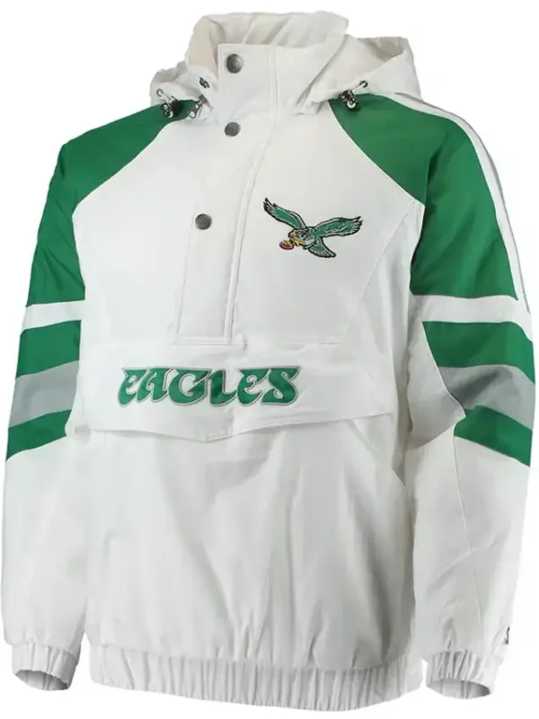 Philadelphia Eagles White Hooded Jacket