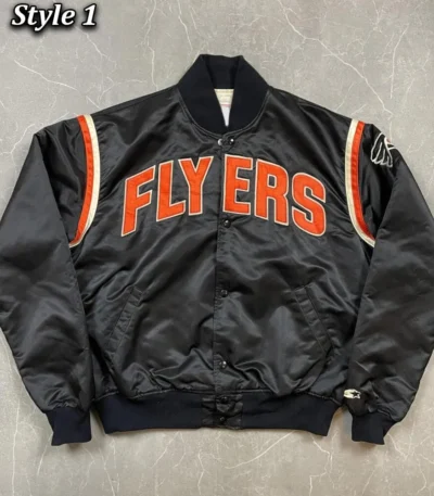 Philadelphia Flyers 80s Black Bomber Jacket