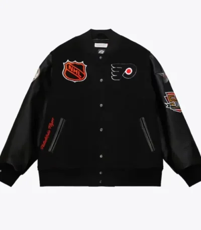 Philadelphia Flyers Black Letterman Jacket