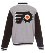 Philadelphia Flyers Gray and Black Varsity Wool Jacket