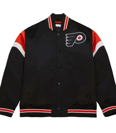 Philadelphia Flyers Heavyweight Black Satin Jacket