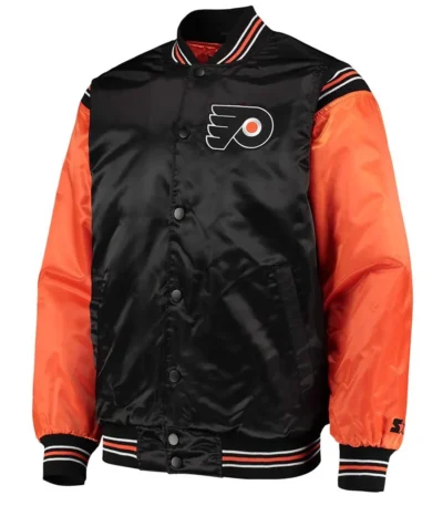 Philadelphia Flyers Orange and Black Satin Jacket