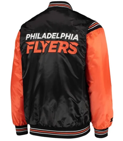Philadelphia Flyers Orange and Black Satin Jacket