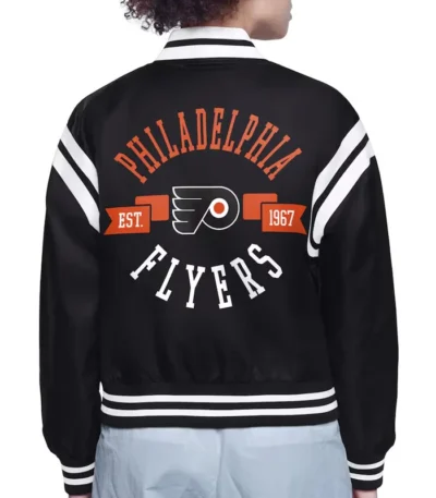 Philadelphia Flyers Printed Logo Varsity Satin Jacket