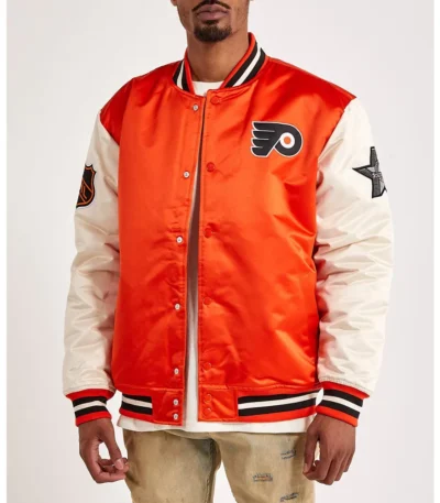 Philadelphia Flyers Throwback Orange and Off White Jacket
