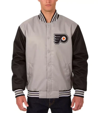 Philadelphia Flyers Two Hit Gray and Black Jacket