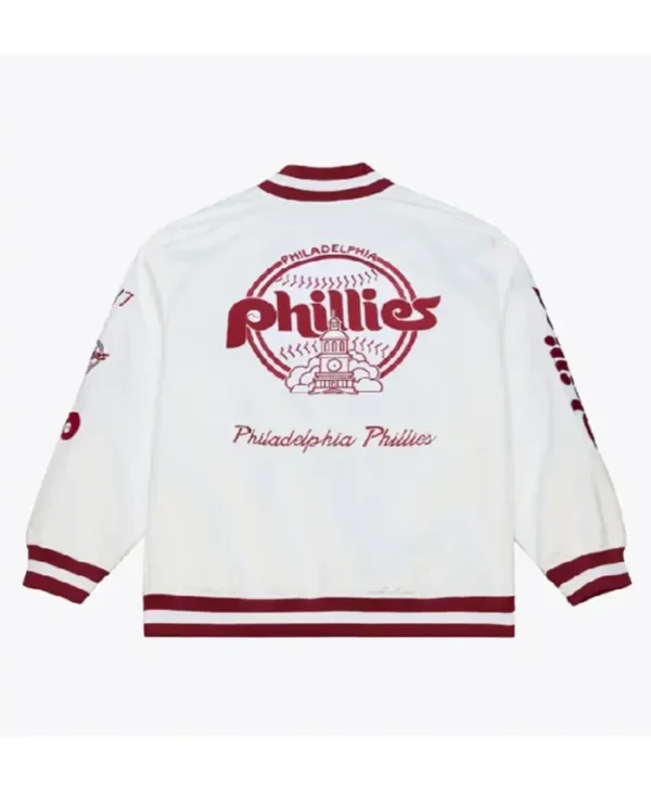 Philadelphia Phillies Lightweight Arctic White Satin Jacket