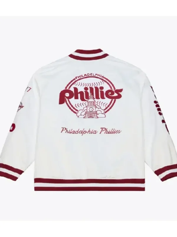 Philadelphia Phillies Lightweight Arctic White Satin Jacket