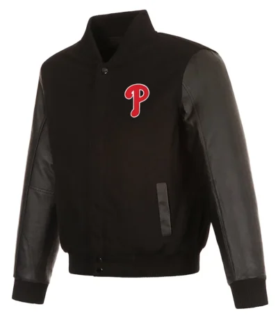 Philadelphia Phillies Black Letterman Jacket