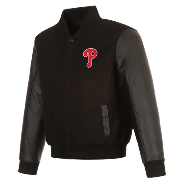 Philadelphia Phillies Black Letterman Jacket