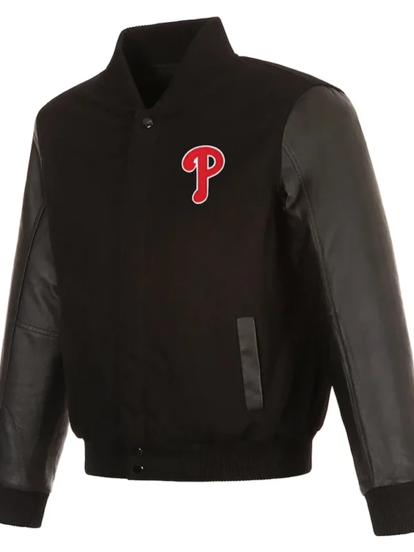 Philadelphia Phillies Black Letterman Jacket