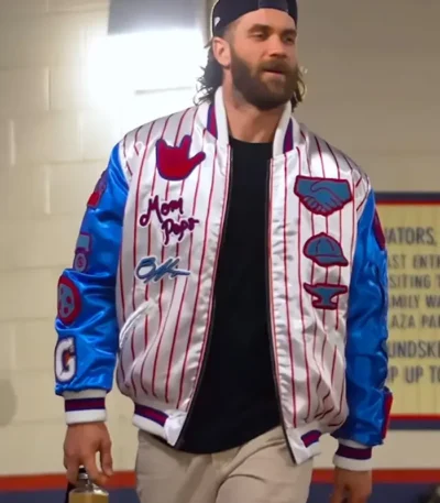 Philadelphia Phillies Bryce Harper Varsity Satin Jacket