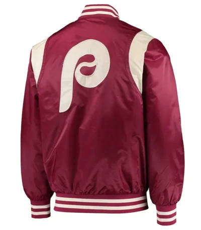 Philadelphia Phillies Burgundy Varsity Satin Jacket