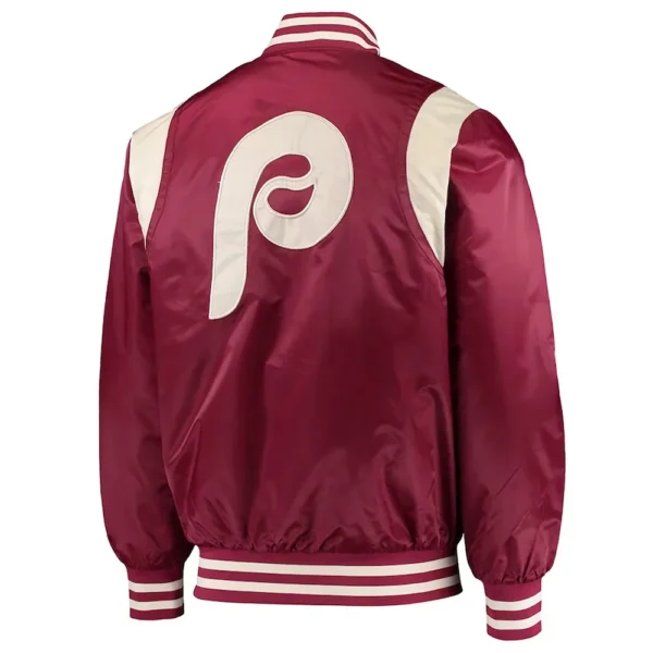 Philadelphia Phillies Burgundy Varsity Satin Jacket