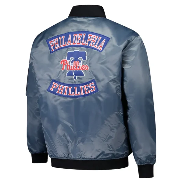 Philadelphia Phillies Charcoal Bomber Full-Zip Jacket