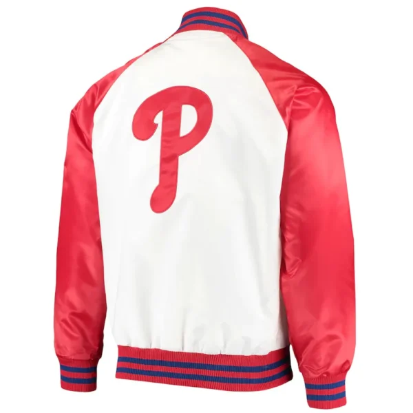Philadelphia Phillies Clean-Up Hitter White-Red Satin Jacket