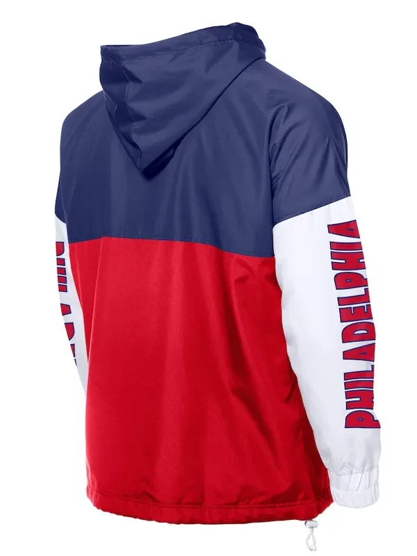 Philadelphia Phillies Color Block Red-Royal Hoodie Windbreaker