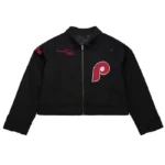 Philadelphia Phillies Cropped Mechanic Black Jacket