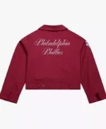 Philadelphia Phillies Cropped Burgundy Mechanic Jacket