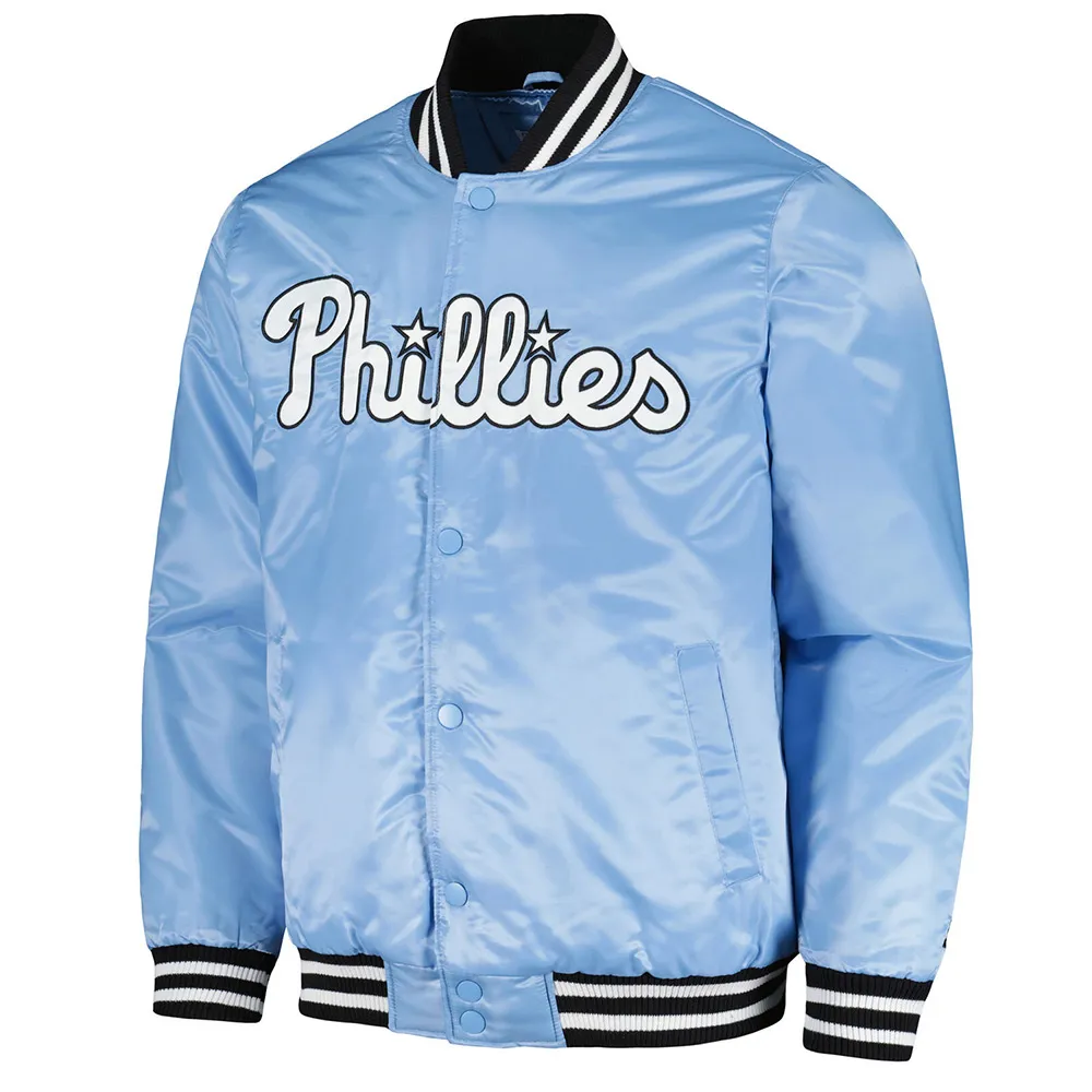 Philadelphia Phillies Cross Bronx Fashion Light Blue Jacket Philadelphia Phillies Cross Bronx Fashion Light Blue Jacket