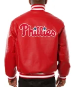 Philadelphia Phillies Letterman Red Leather Jacket
