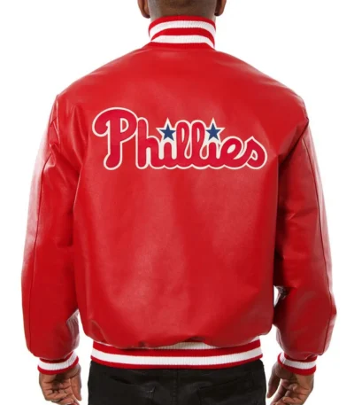 Philadelphia Phillies Letterman Red Leather Jacket