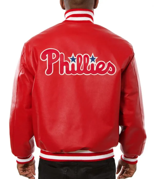 Philadelphia Phillies Letterman Red Leather Jacket