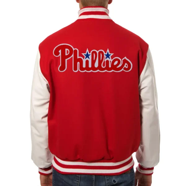 Philadelphia Phillies Letterman Red and White Jacket