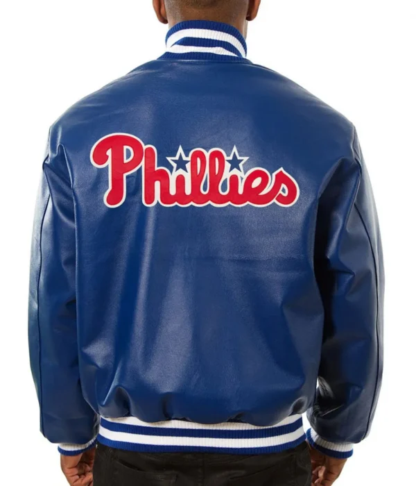 Philadelphia Phillies Letterman Royal Blue Leather Jacket