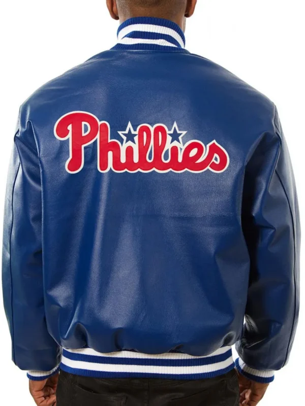 Philadelphia Phillies Letterman Royal Blue Leather Jacket