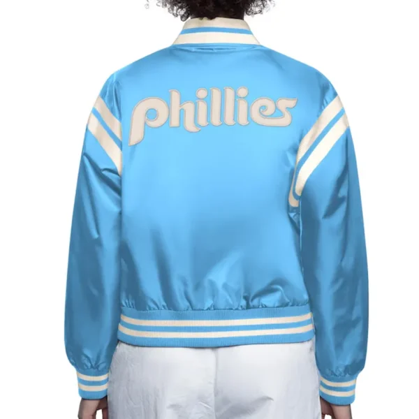 Philadelphia Phillies Light Blue-White Full Count Satin Jacket
