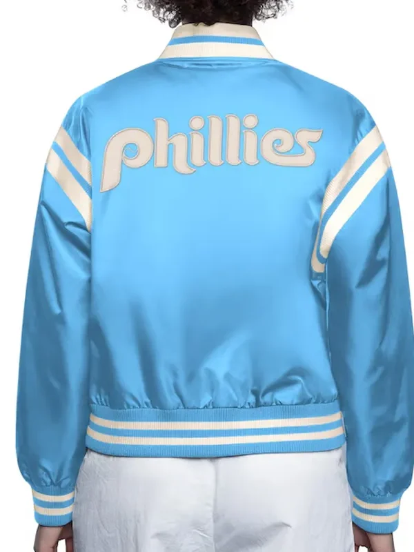 Philadelphia Phillies Light Blue-White Full Count Satin Jacket