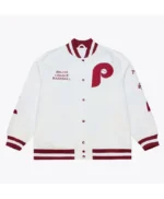 Philadelphia Phillies Lightweight Arctic White Satin Jacket