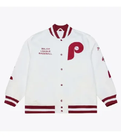 Philadelphia Phillies Lightweight Arctic White Satin Jacket