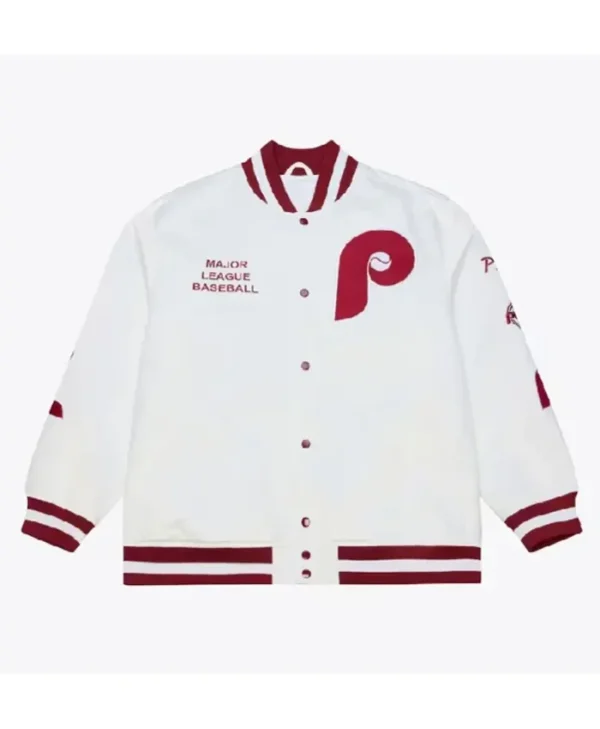 Philadelphia Phillies Lightweight Arctic White Satin Jacket