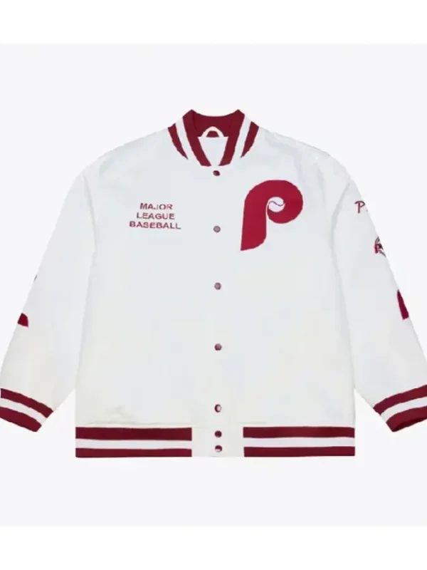 Philadelphia Phillies Lightweight Arctic White Satin Jacket
