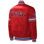 Philadelphia Phillies Midfield Red Varsity Satin Jacket