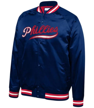 Philadelphia Phillies Navy Blue Satin Jacket