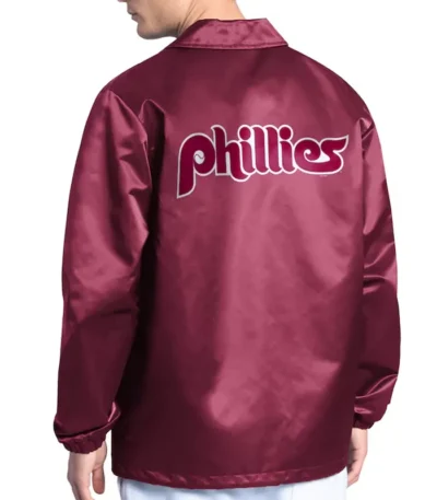 Philadelphia Phillies Point Man Coaches Burgundy Jacket