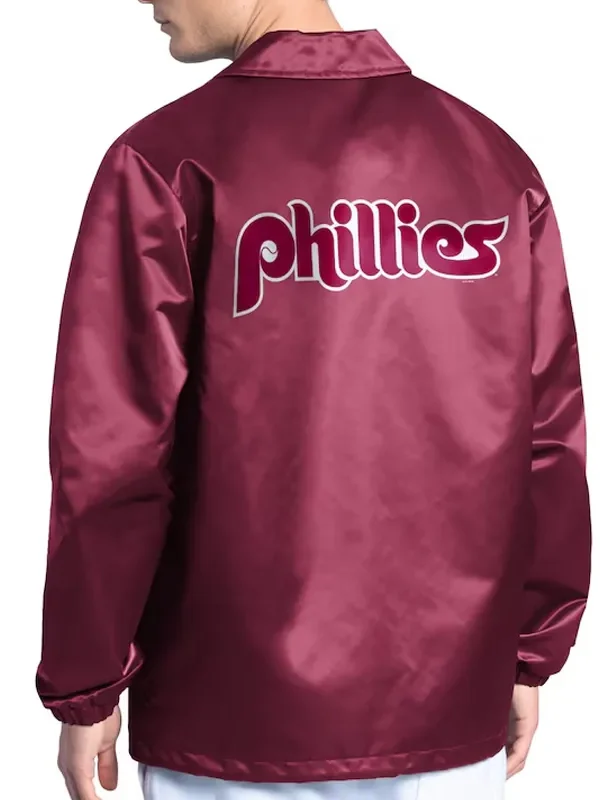 Philadelphia Phillies Point Man Coaches Burgundy Jacket