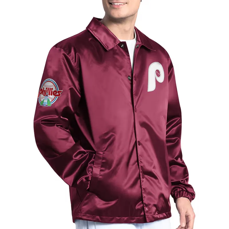 Philadelphia Phillies Point Man Coaches Burgundy Jacket Philadelphia Phillies Point Man Coaches Burgundy Jacket
