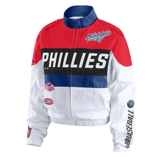 Philadelphia Phillies Racing Red-White Full-Zip Jacket