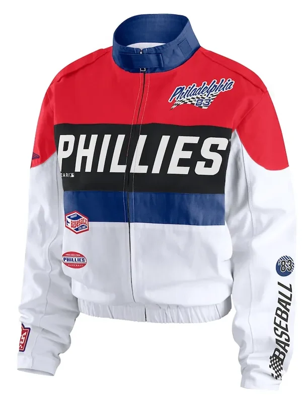 Philadelphia Phillies Racing Red-White Full-Zip Jacket
