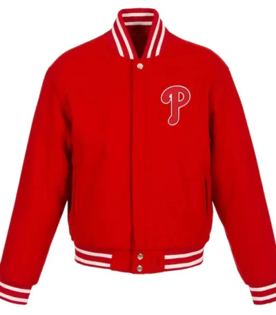Philadelphia Phillies Red Letterman Wool Jacket