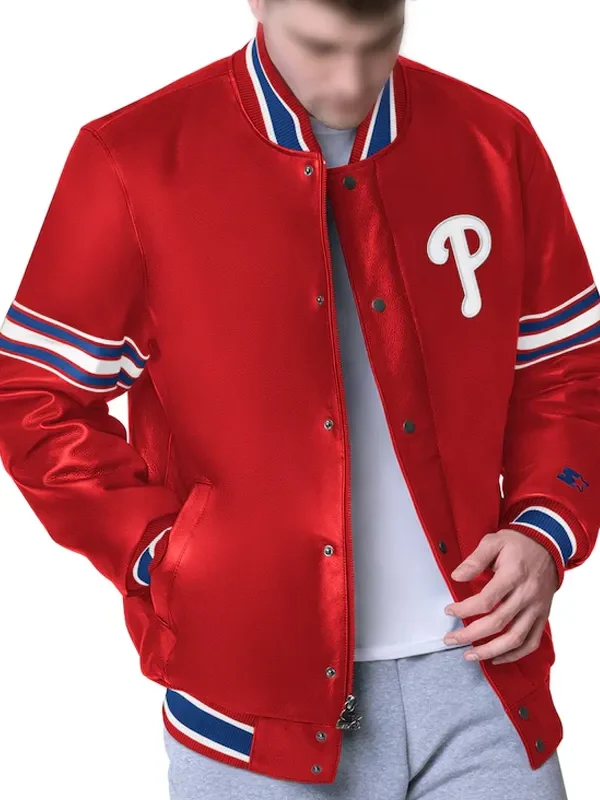 Philadelphia Phillies Red Varsity Leather Jacket