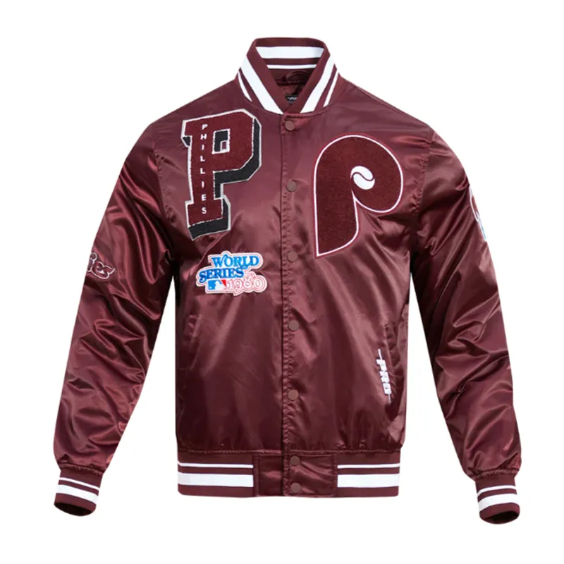 Philadelphia Phillies Retro Mashup Classic Rib Satin Jacket Philadelphia Phillies Retro Mashup Classic Rib Satin Jacket