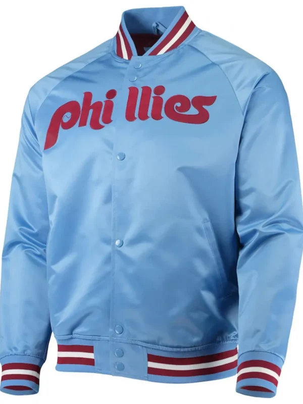 Philadelphia Phillies Satin Raglan Full-Snap Jacket