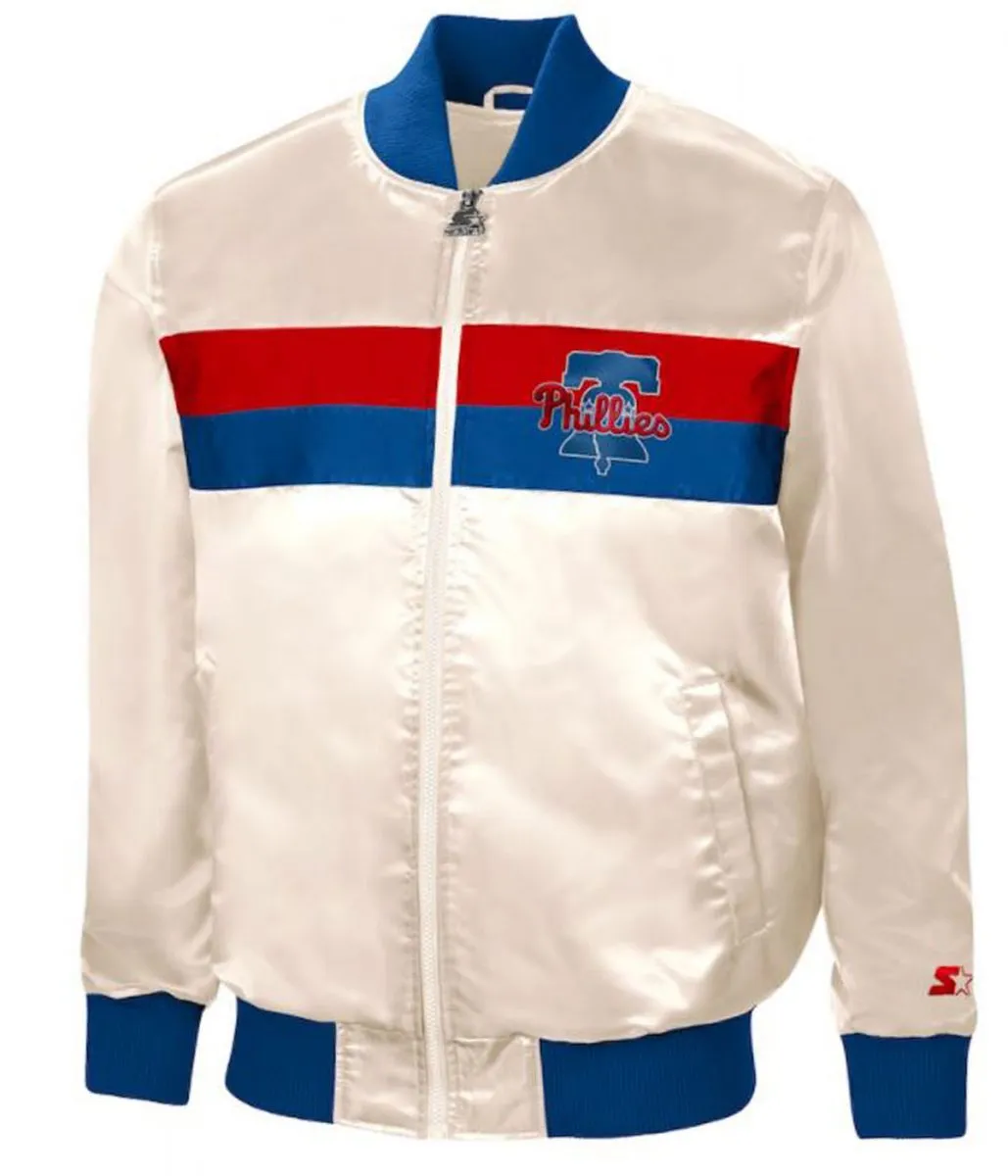 Philadelphia Phillies Starter White Satin Jacket Philadelphia Phillies Starter White Satin Jacket