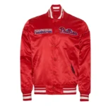 Philadelphia Phillies Turn It Up M Classic Rib Red Satin Jacket